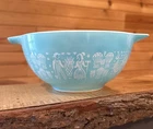 Vintage Pyrex 442 Amish Butterprint Turquoise Cinderella Mixing Bowl 1.5 Qt