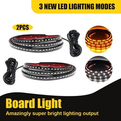 2pcs Running 70'' Board LED Light DRL Side Step Strip Bar White Amber Turn Signal