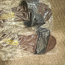 Dolce & Gabbana Men’s Slide Sandals US 7 Leather Brown/Black Logo Strap