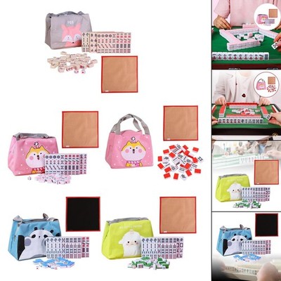 Mini Mahjong Set Traditionelles Mahjong Set Aktivitätsspiel mit Tragetasche