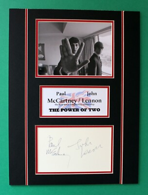 JOHN LENNON & PAUL McCARTNEY AUTOGRAPHS masterly display The Power of Two
