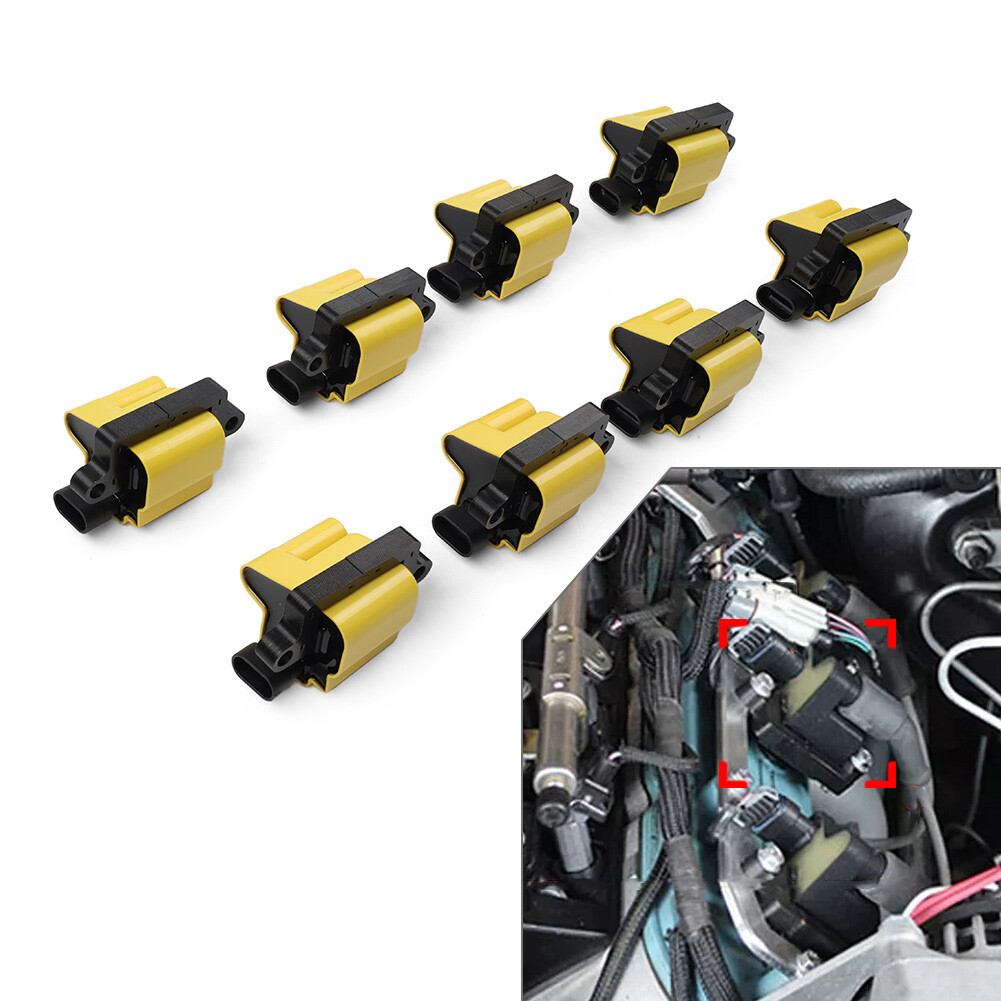 8PCS UF271 Square Ignition Coil Pack for Chevy Silverado GMC Sierra 1500