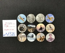 AAFES POGS, 6th Printing,12 POGS, 5c COMPLETE set, #P1374, FAIR+