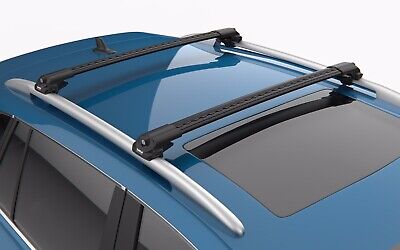 To Fit Volkswagen Tiguan I 2007-2016 Lockable Aero Cross Bars Roof Rack BLACK