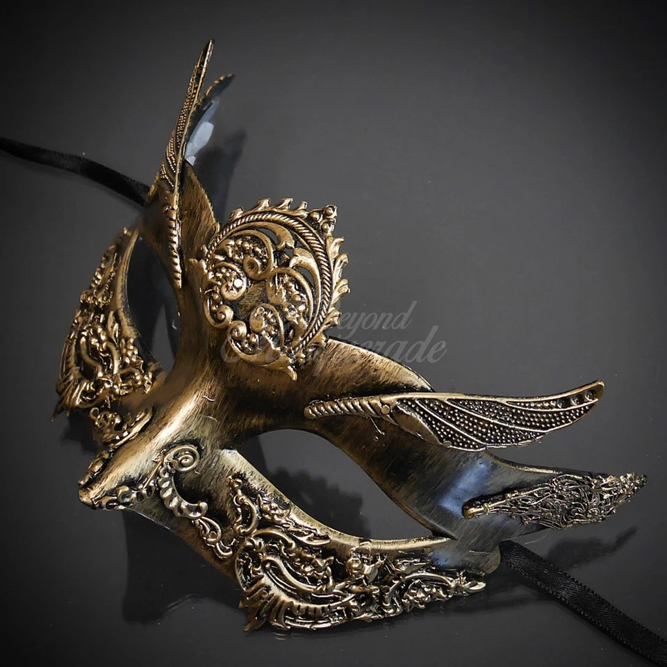 女士蒸汽朋克威尼斯人钉天使服装假面面具 [金色] — 第 3/4 张图片