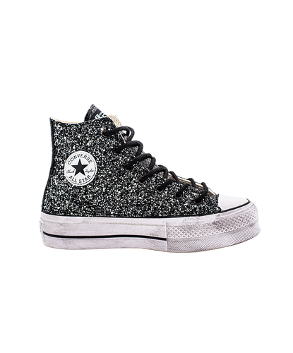 EticaEstetica Custom Zapatillas Converse All Star Plataforma High Top Negra  Dama | eBay