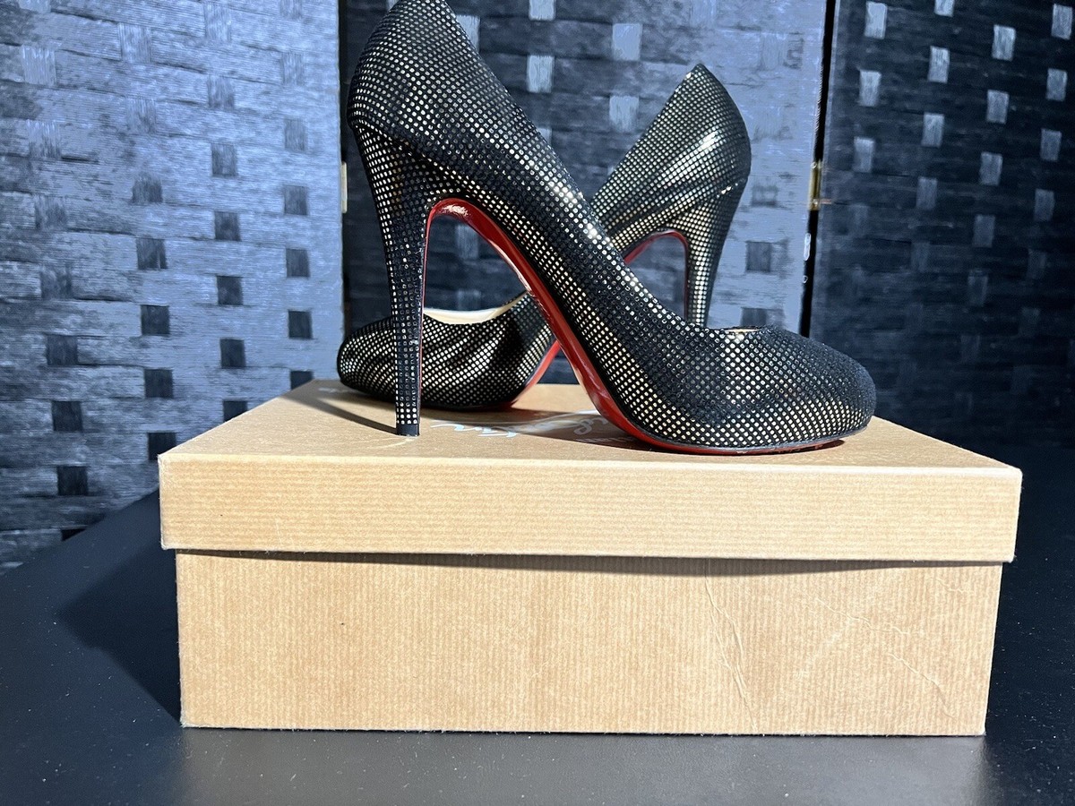 Pre-Owned Christian Louboutin Declic 120 Suede S Square Metal Size 