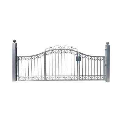 Gartentor Hoftor Tor mit Tür Schmiedeeisen Monaco-GTAS300/100S Verzinkt P.-Set