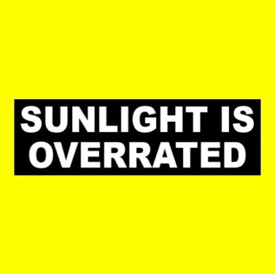 Funny ''SUNLIGHT IS OVERRATED'' goth girl vampire STICKER coffin Dracula hearse