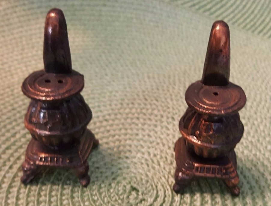 Two Vintage Miniature Dollhouse Cast Iron Pot Belly Stoves eBay