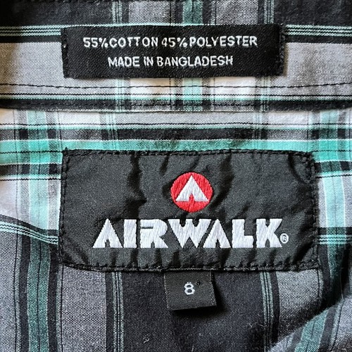 Airwalk Big Boy’s Button up Dress Shirt size 8 Plaid Tartan Black - Picture 3 of 5