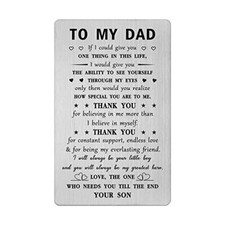 Mataly Dad Birthday Gifts - Dad Gifts from Son - Dad Wallet Card, Dad From Son