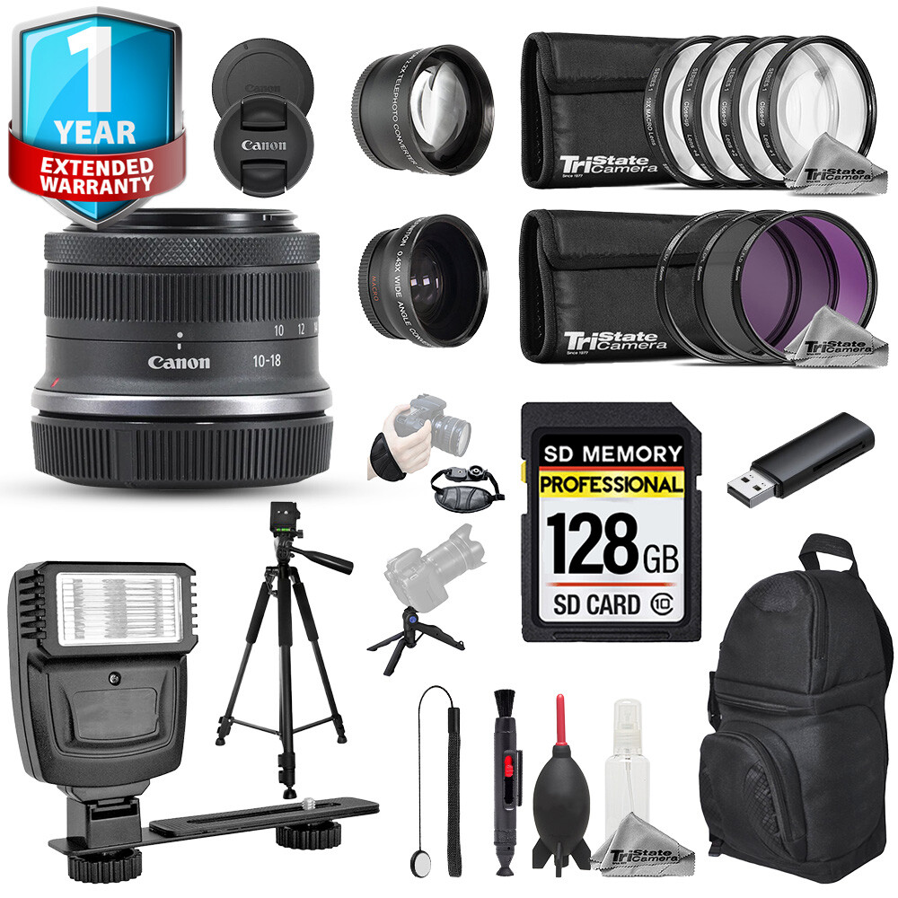 Canon RF-S 10-18mm f/4.5-6.3 IS STM Lens - 20pc 128GB Pro Kit + 1