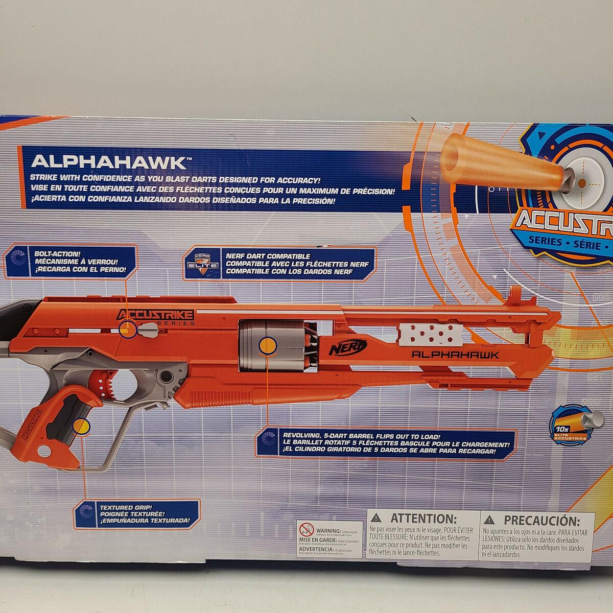 Nerf Elite AccuStrike Series AlphaHawk Sniper Rifle Blaster. 30 Inches Long!