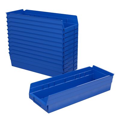 Akro Mils 18 Inch Heavy Duty Blue Storage Bin Versatile Organizer Bins