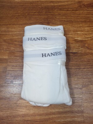 Vtg Hanes Mens Briefs Tighty Whities 3 Pair Y2K Size 36-38 Large New