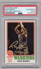 RICK BARRY Signed Autographed 1973-77 Topps Basketball Card Warriors #90 PSA/DNA