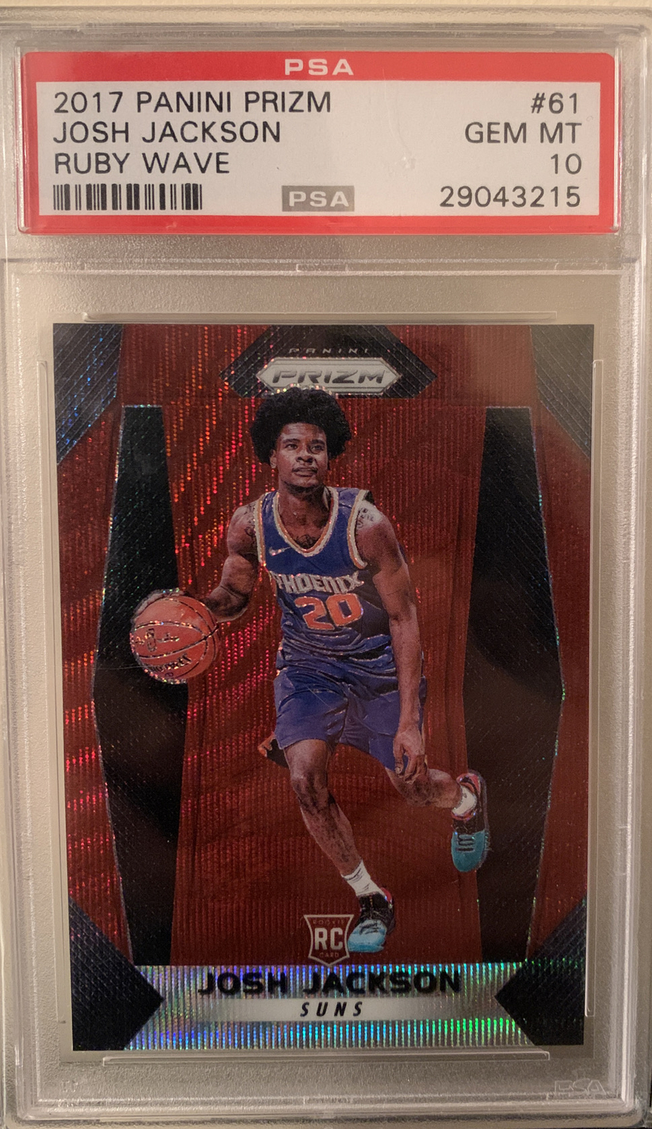 2017 Panini Prizm Ruby Wave #61 Josh Jackson RC PSA 10