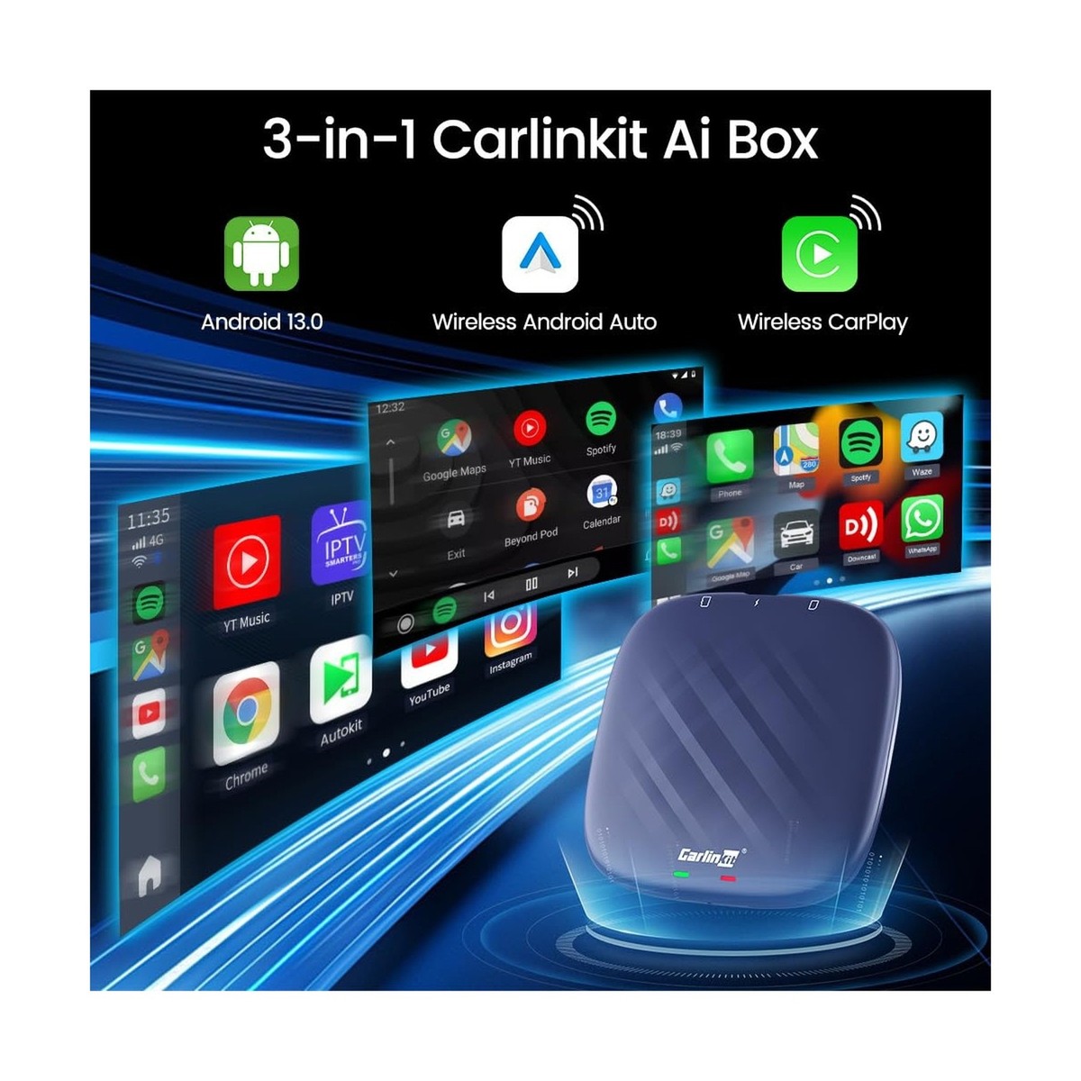 【82PORCO】Carlinkit Tbox Plus 4GB+64GB Carlinkit Tbox Plus Android 13.0 Carplay AI Box-Wireless