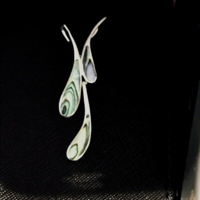 Pendentif En Argent 925 Avec Pierre De Paua/Abalone - Poinçonné, Neuf Avec étiquettes