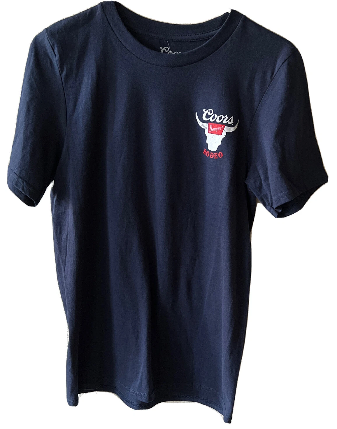 New Coors Banquet Beer Logo Mens Small Blue Soft Cotton Tee
