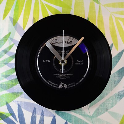 Brahms ''Ungarische Tänze'' Retro Chic Vintage 7'' Vinyl Schallplattenuhr