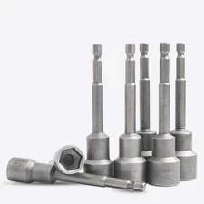 5mm-19mm No-Magnetic Lengthen Hex Nut Socket Sleeve 1/4" Hex Shank Extension