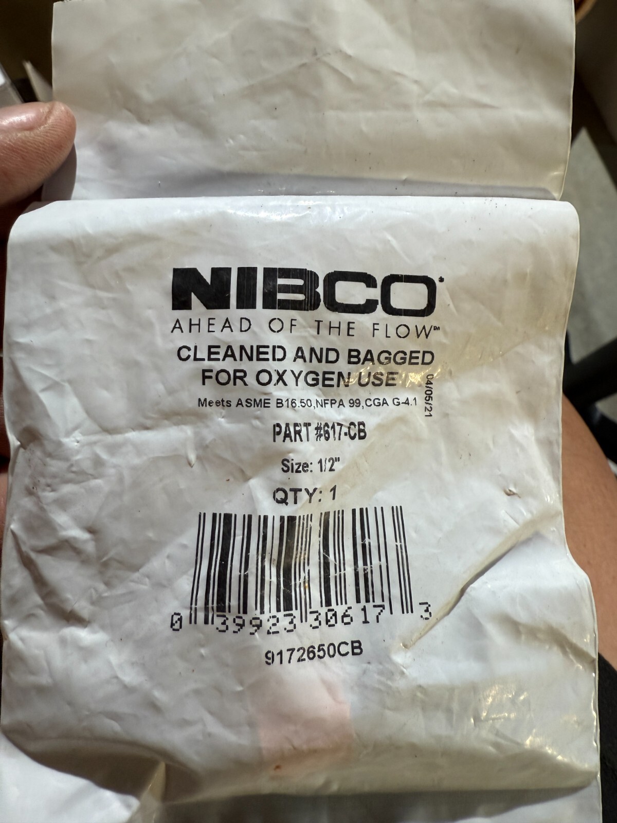 1-Pack NIBCO 617-CB 1/2" Copper Pipe Cap Cleaned & Bagged Oxygen Use