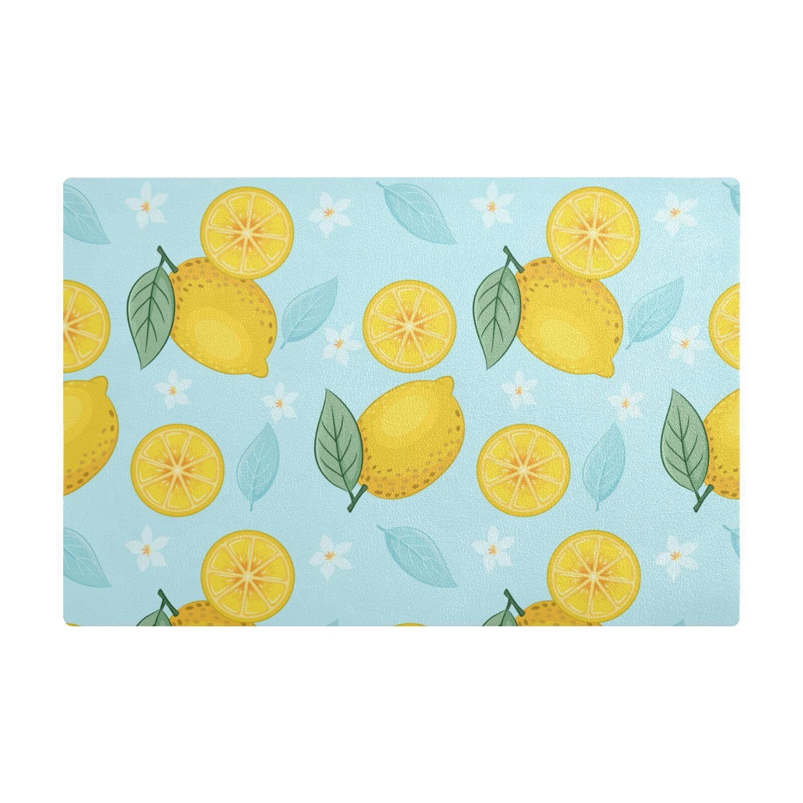 Lemon Coffee Mat Small 12x18" Floral Absorbent Kitchen Counter Bar Accessory