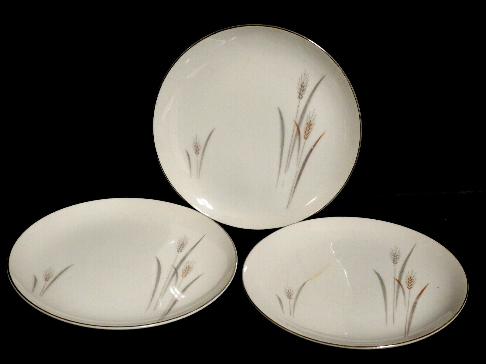Lot of 3 Platinum Wheat Fine China of Japan 63/8" Bread and Butter
