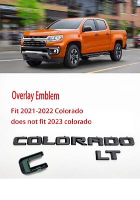 Overlay Emblems 2021-2022 Chevrolet Colorado LT  Matte Black Body Side Emblems