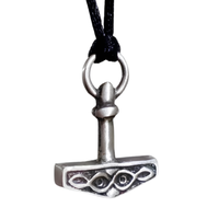 Thors Hammer AnhäNger Nordisch Asatru Nordisch Kordel Halskette Heiden Mjolni...