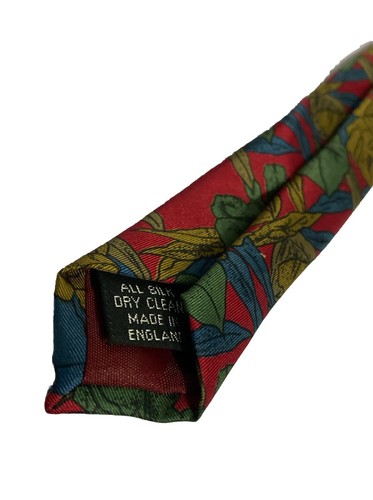 James Meade 100% Silk Men’s Red Floral Designer Tie Necktie ety - Picture 5 of 5