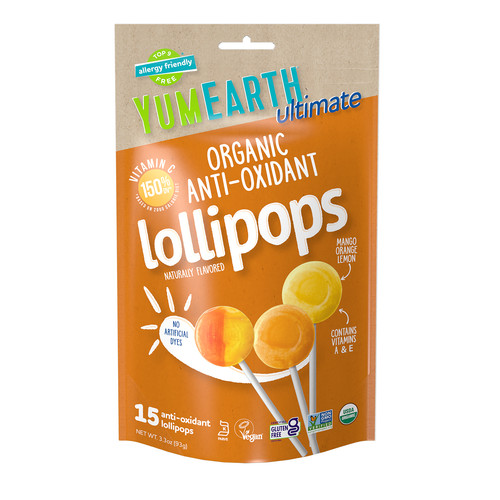 Ultimate, Organic Anti-Oxidant Lollipops, Mango, Orange,  Lemon, 15 Lollipops,