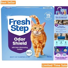 Clumping Cat Litter for Multiple Cats - 14 lb Easy Clean with Febreze Freshness 1.36 per pound