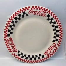 Vintage Gibson Coca Cola Dinner Plate Checkered Retro Diner Chic