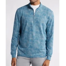 JOHNNIE-O Mens Dowell Half Zip Performance Pullover M Blue Tornado Active Golf