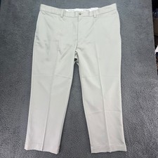 Oak Hill Mens British Khaki Dress Pants Pleated Waist 48 Inseam 28