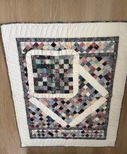 Vintage Patchwork Crib Quilt With Throw Pillow Sham 47  x 58  