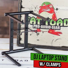 Folding DJ Laptop Stand - Computer Table Top PC Rack Clamp Mount Holder PA Gear