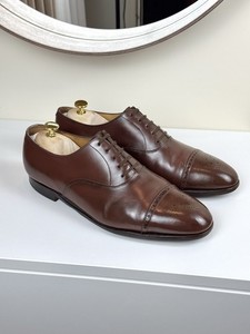 John Lobb Prestige St Crepin Richelieu Men\'s Brown Leather Oxfords Shoes 7.5E UK JOHN LOBB PRESTIGE St Crepin Richelieu Men main image 4