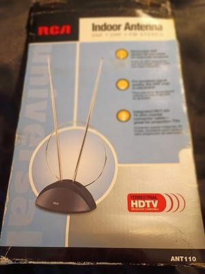 RCA INDOOR ANTENNA Model ANT110 Universal Improves VHF TV & FM Stereo Reception
