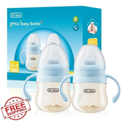 Dr.isla PPSU Baby Bottle, Blue, 5.4oz, 2-Pack