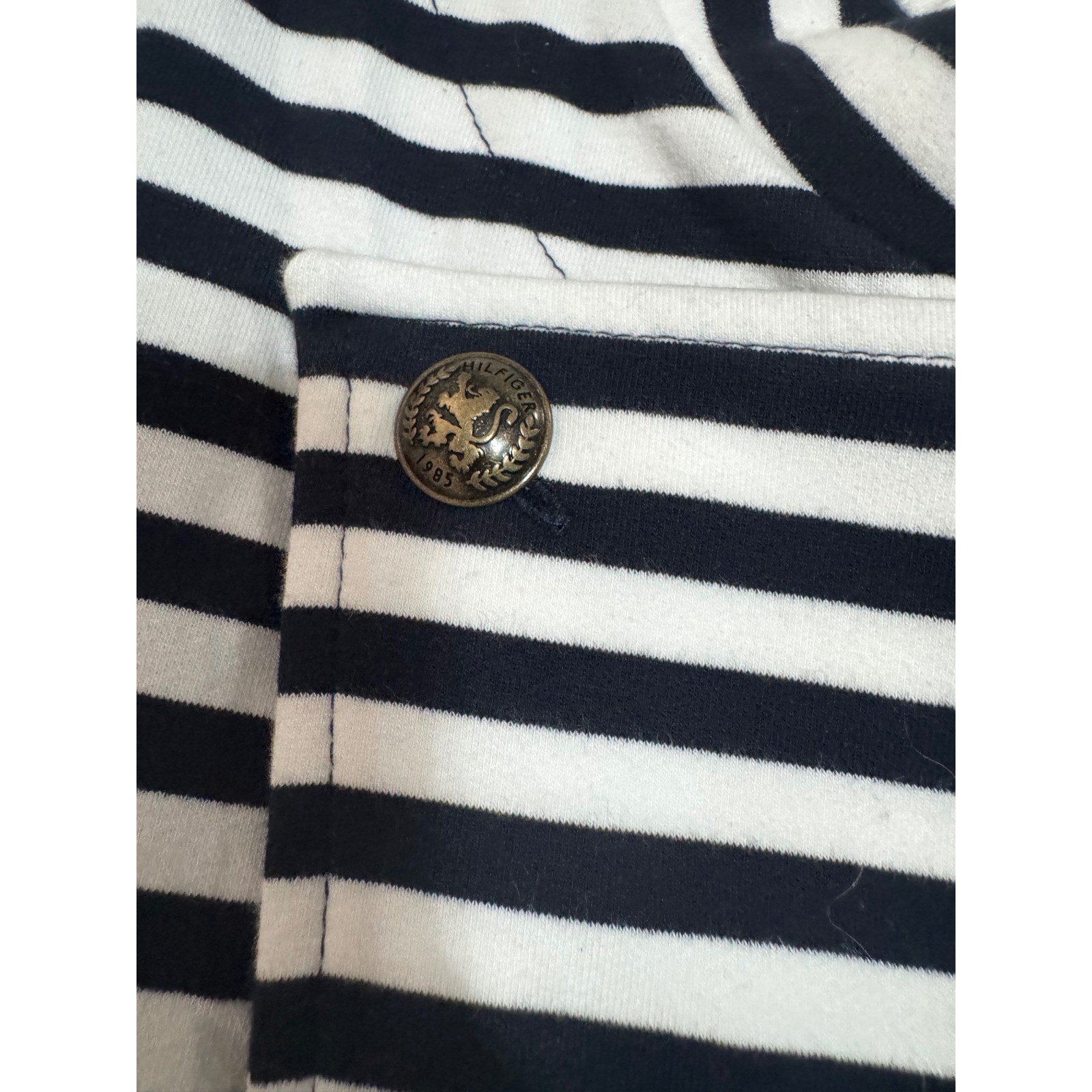 🤑Tommy Hilfiger💙⚓️💙Band Jacket  White Striped Military nautical Blazer XL$109 thumbnail 6