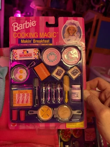 1997 BARBIE COOKING MAGIC MAKIN’  BREAKFAST MINI FOOD SET - New in Box