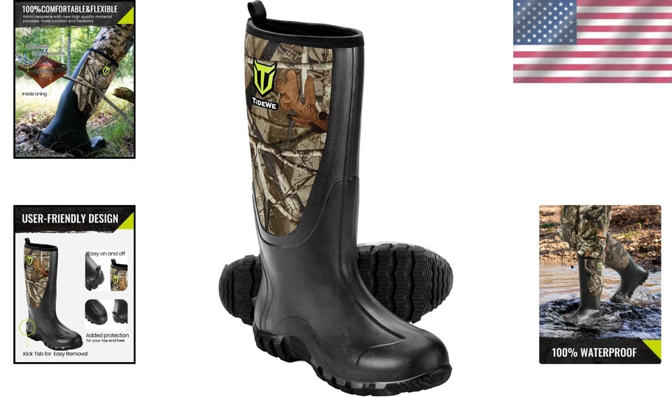 Botas de Goma para Hombre Multitemporada, Botas de Lluvia Impermeables con Vástago de Acero, 6m... Foto 2 de 4