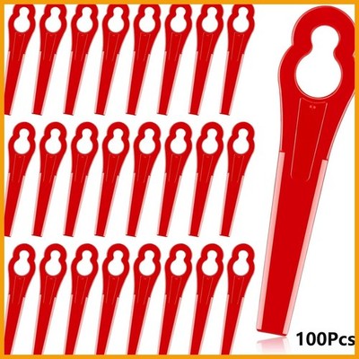 100 Stück Kunststoff Rasentrimmer Klingen - Ersatzschneider Set für Akku-Trimmer