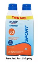 Equate Sport Broad Spectrum Sunscreen Spray, SPF 50, Twin Pack Exp: 04/2027