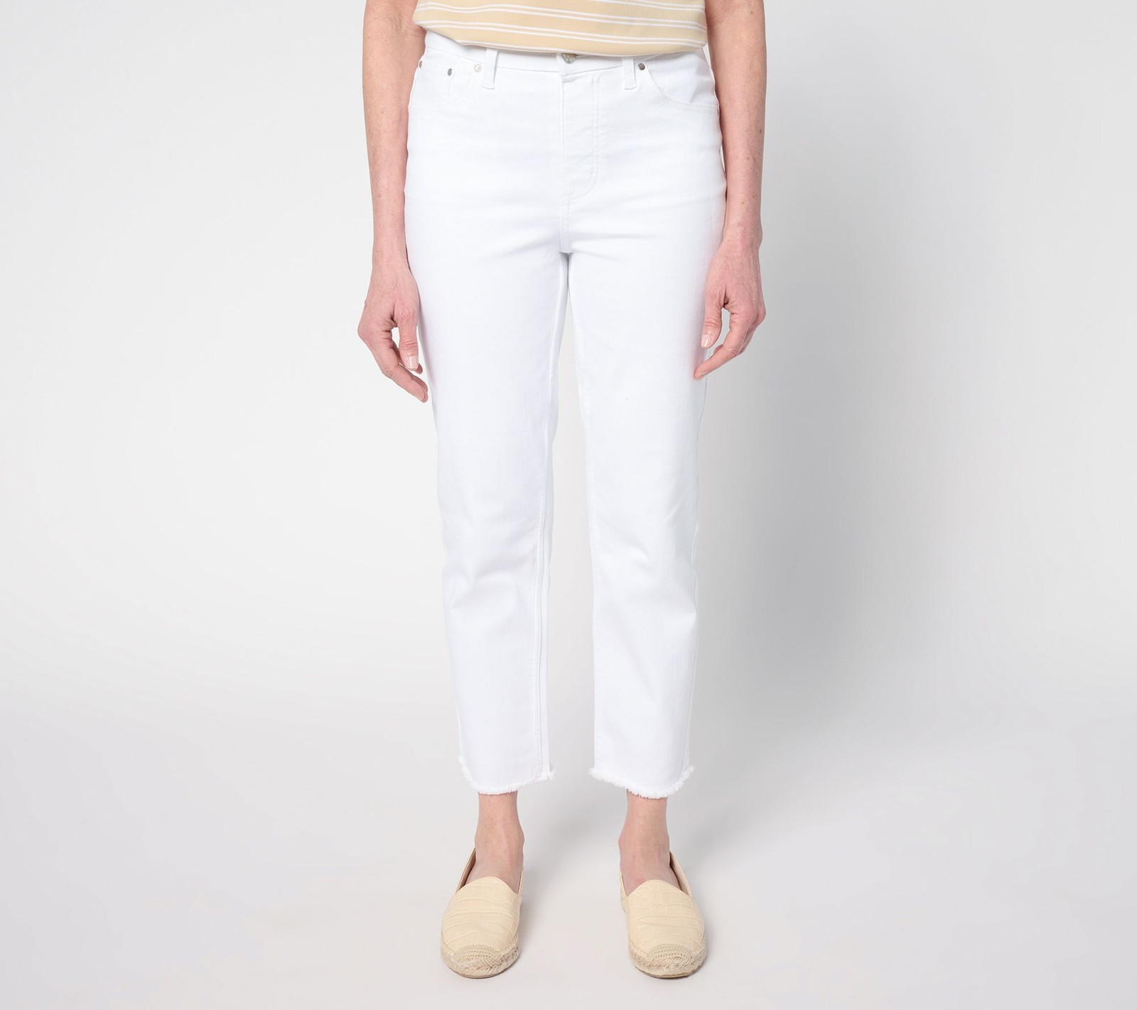 Women Control Women's Pants Sz 14 Contour Curves Slim Crop White A685069