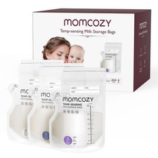 Momcozy Temp-Sensing Breast Milk Storage Bags Clear 200ct 8oz